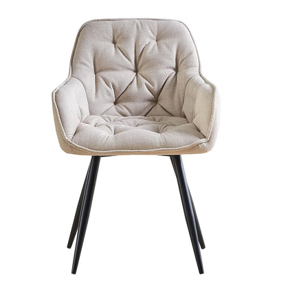 Velvet Padded Dining Chair with Metal Legs & Armrest - Upholstered Tub Chair for Kitchen, Living Room, Bedroom & Office, 15 Colours, UK Stock