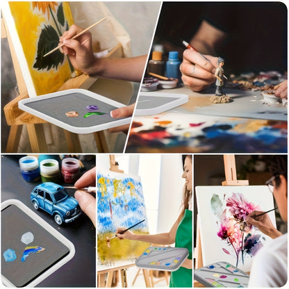 Stay Wet Palette for Painting Miniature, Acrylic Paint Palette Tray with Lid, 100pcs Wet Pallet Paper, 4pcs Sponge, Brush Holder Paint Mixing Saver Palette for Model Paint