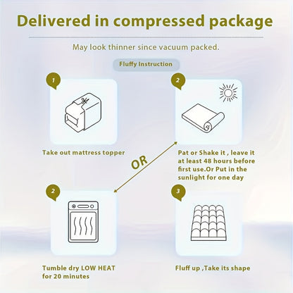 10cm Hotel Quality Mattress Topper 4 Inch Deep Filling, Super Soft with Elasticated Straps In Single, Small Double (4ft), Double, King, Super King UK Bed Size, Local Warehouse