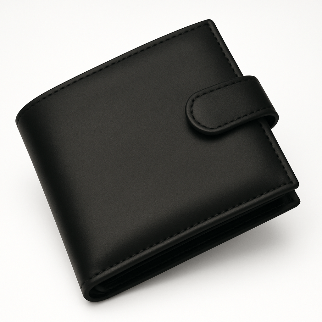 Mens Genuine Leather Wallet Black RFID Blocking Soft Tri Fold Card Slots Id Window and Coin Pocket