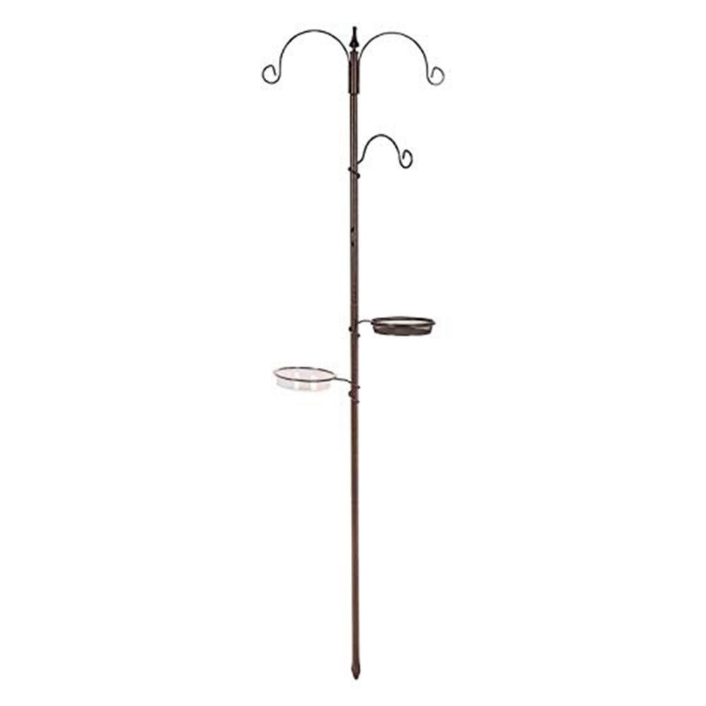 Garden Bird Feeding Station with 3 Brackets, Water Dish & Mesh Dish – Multi-Feeder Wooden Bird Table Stand for All Garden Birds | Attracts Wild Birds | UK