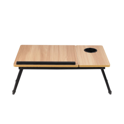 Laptop Computer Desk Portable Foldable Notebook Table Tablet Stand 5-Position Adjustable Tilt Height Over Sofa Tables With Cup Holder Bed Table Lazy Desk Reading Study Desk Breakfast Tray Knee Table 23.05*12.8*9.45 Inches
