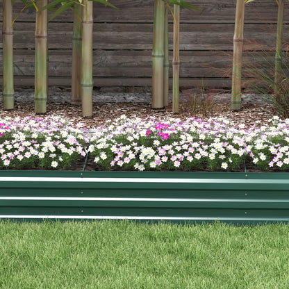 Galvanised Raised Bed for Garden, Rectangular Outdoor Elevated Planter Box with Safety Edging and Open Bottom for Growing Flowers, Herbs and Vegetables, 240 x 60cm, Grey