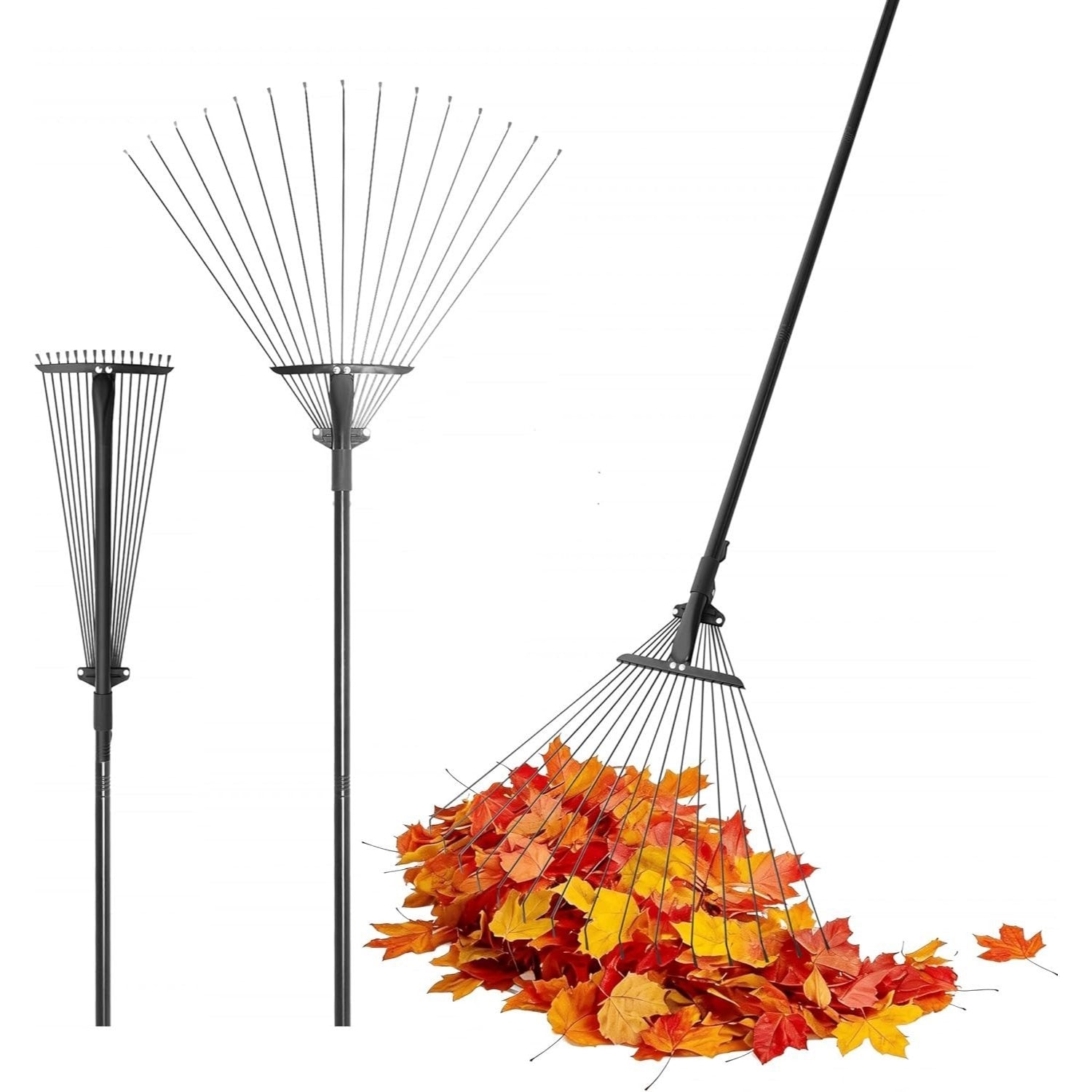 telescopic garden rake – product view 1