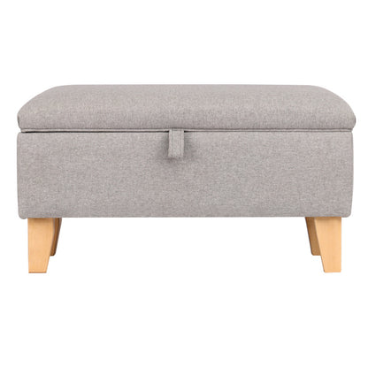 Linen Padded Storage Stool Ottoman Storage Box Footstool Living Room Bedroom Hallway Shoe Stool Footrest