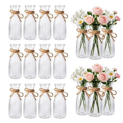 18pcs Set of High-Quality Plastic Vases, Transparent Floral Arrangement Handmade, Suitable for Various Bouquet DIY and Decorative Displays, Holiday and Home Decor Supplies, Ideal for Tabletop Arrangements, Wedding Table Settings