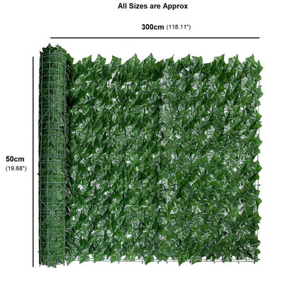 3M Artificial Hedge Ivy Leaf Garden Fence Wall Privacy Balcony Screening Trellis