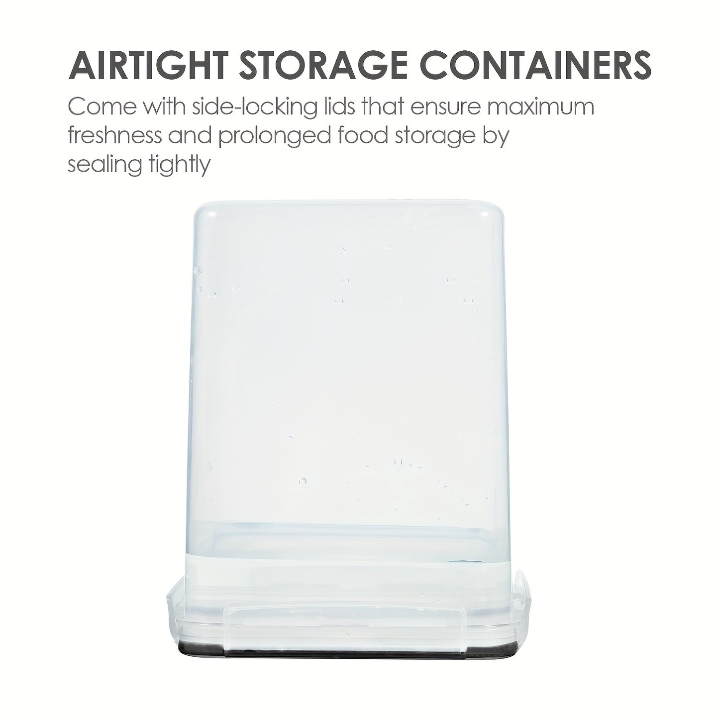 4 Pack Sealed Jars, Large Food Storage Containers, Plastic Airtight Canisters For Flour, Sugar, Baking Supplies, Pasta, Rice With Lids, 4 Measuring Cups And 24 Labels, Black