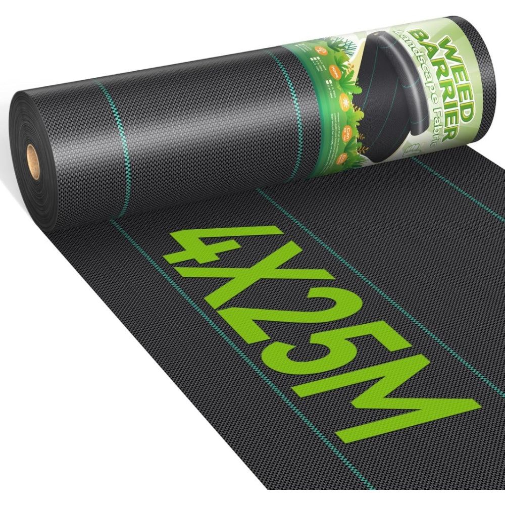 Heavy Duty Weed Control Membrane Garden Weed Barrier UV Protection Weed Fabric for Patios Garden Flower Beds Landscaping Black Woven Roll Ground Cover