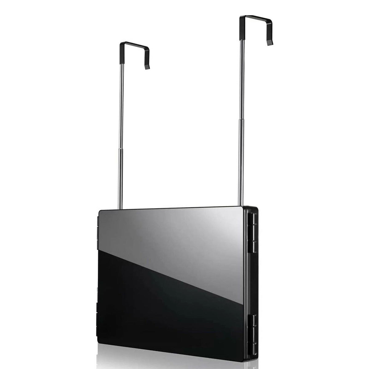 Multi-Functional Tri-Fold Makeup Mirror, Foldable Barbering Tri-Angle Mirror - Height-Adjustable, Hook-Mounted, Foldable, Wall-Mounted, Suitable for Self-Haircutting, Shaving, Grooming, Facial Treatments and Makeup Application