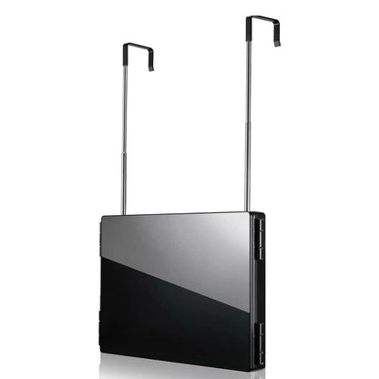 Multi-Functional Tri-Fold Makeup Mirror, Foldable Barbering Tri-Angle Mirror - Height-Adjustable, Hook-Mounted, Foldable, Wall-Mounted, Suitable for Self-Haircutting, Shaving, Grooming, Facial Treatments and Makeup Application