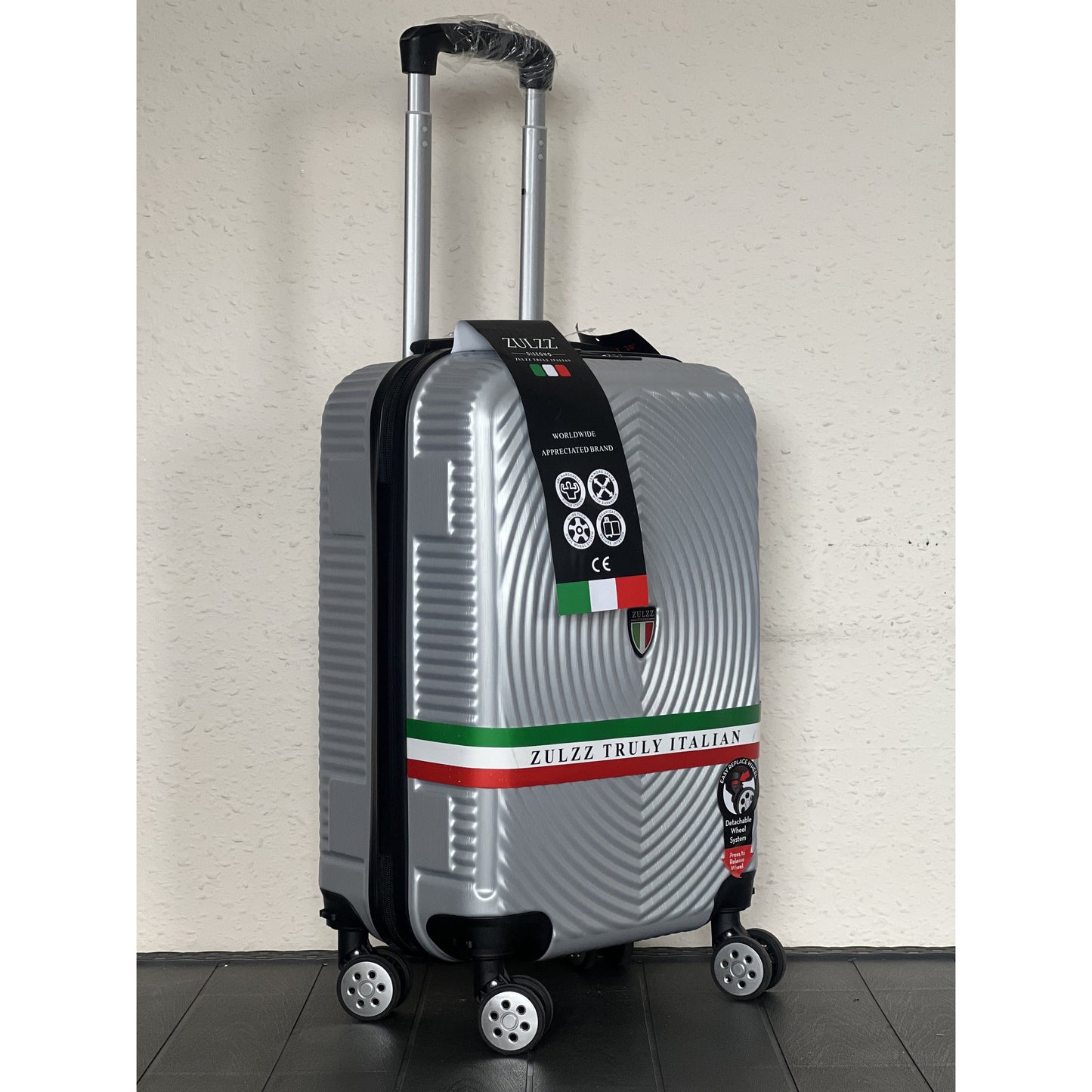ZULZZ 20'' Lightweight Cabin Carry-On Suitcase – Hard Shell Hand Luggage with Code Lock, 4 Detachable 360° Double Spinner Wheels