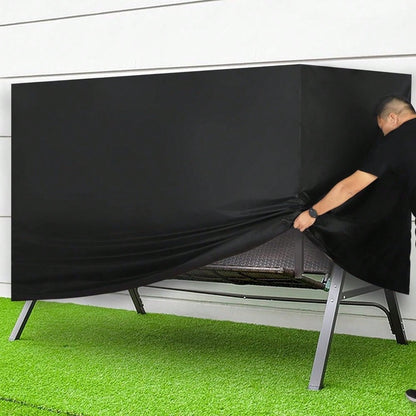 3 Seater Garden Swing Cover Heavy Duty Garden Swing Hammock Cover with Drawstring Proof Swing Seat Cover Furniture Protective Cover for All Weather Protection 220x170x145cm