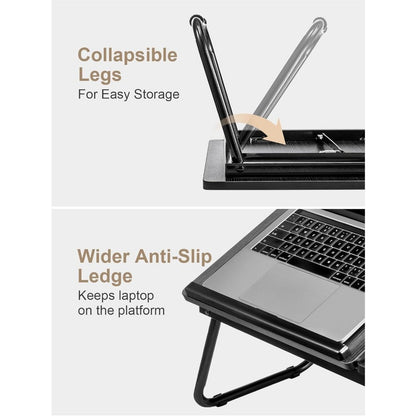 Foldable Laptop Desk, Adjustable Laptop Table with Cup Holder, Portable Bed Tray Table for Working, Reading, Eating, and Studying, Ergonomic Notebook Stand with Non-Slip Design