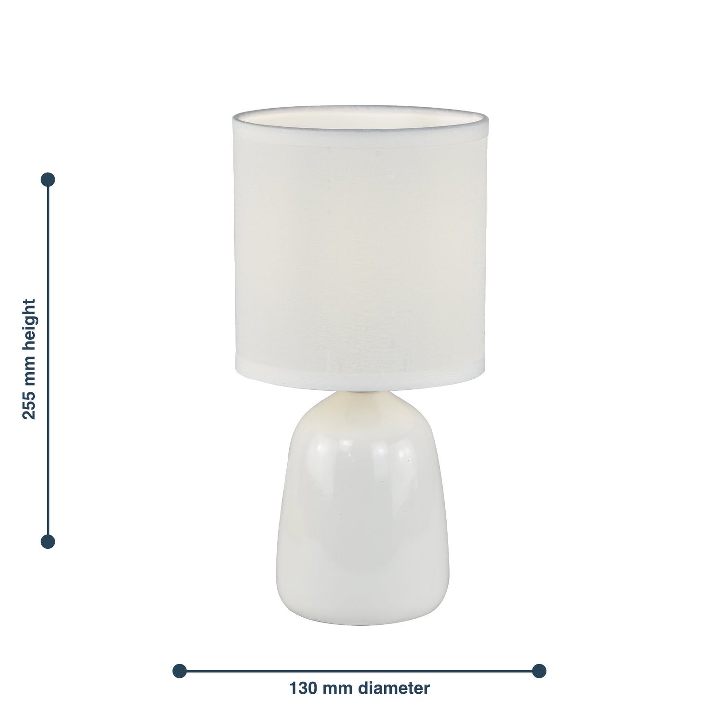 Cleo - Set of 2 White Ceramic 26cm Lamps With Shades