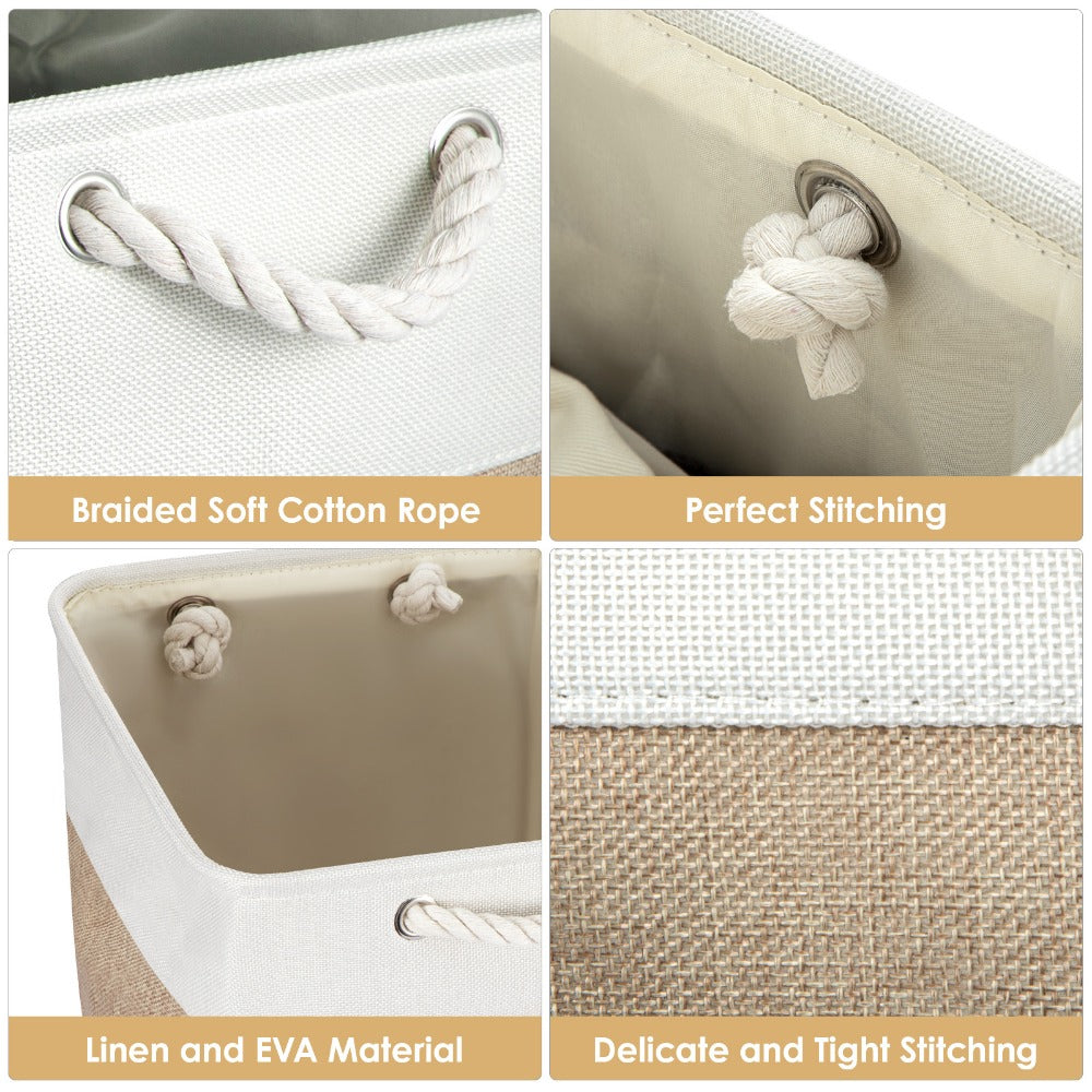 4x Collapsible Organiser 33x33x38 Cm Shelf Basket With Handles For Shelves Closets And Wardrobes Fabric Storage Basket