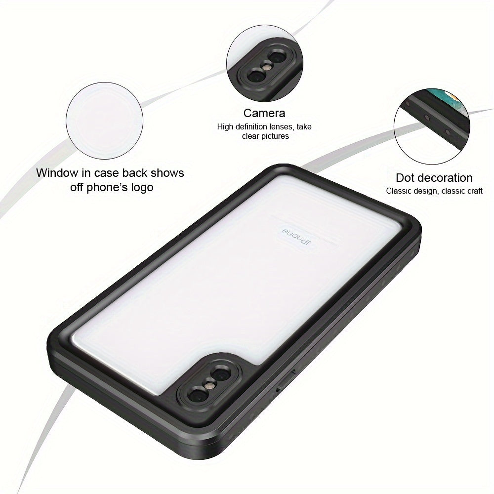 Waterproof 360° IP68 Full Body Cover Shockproof Dustproof Snowproof Drop proof For iPhone X XR XS Max Built-in Screen Protector Phone Case