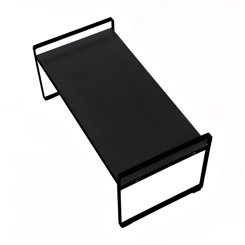 Multi-Tier Storage Rack, Mug Shelves for Desks, Black/White/Natural Wooden and Metal Countertop Organizer Shelf, Display Rack, Perfect for Dormitories Home Office Kitchen Bathroom