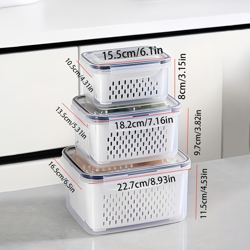Food Storage Boxes with Drain Baskets - 9-Piece Set - alternate angle 2