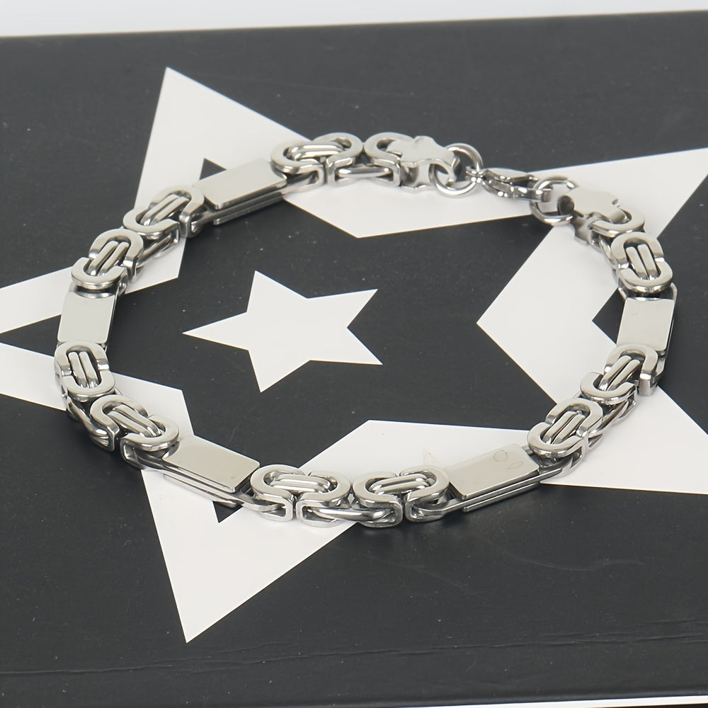 6 mm Flat Cuban Chain Necklace and Bracelet Set