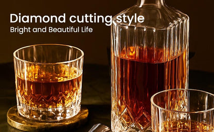 7-Piece Whisky Decanter Set, Crystal Glass Decanter with 6 Whisky Glasses, Prestigious Clear Glass Bottle (1000ml) and Elegant, Stylish Glasses (210ml) – Perfect Gifts for Anniversary and Birthday Celebrations