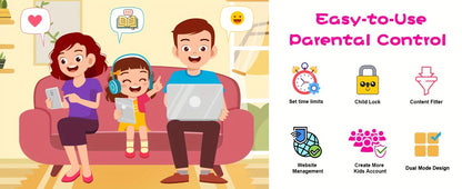 Veidoo, 7 Inch Kids Tablet, 1GB RAM 16GB ROM, Security Eye Screen, Wifi, Dual Camera, Educational Games, Parental Control APP, Android Tablet, Tablet with Drop-Proof Silicone Cover, Tablet, Pad, Tablet, Pad