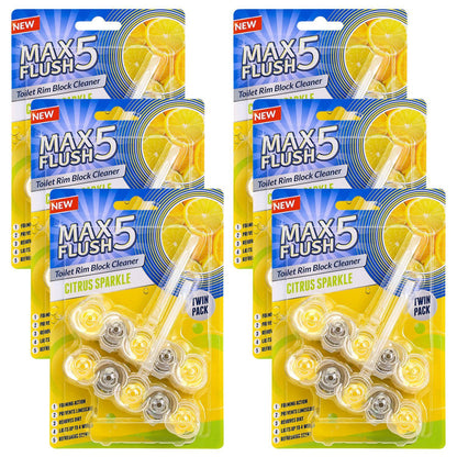 Twin Pack Toilet Rim Blocks – Foaming Cleaner with Anti-Limescale Action – Tropical Blossom Scent – Up to 4 Weeks Freshness