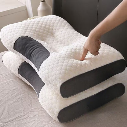 2pcs Soft Low Pillows, Soft Slim Pillow, Medium Thickness Pillow, Modern Zipper Design, Hotel-Quality Polyester Filling, White & Gray, Perfect for Home Bedroom Decor, Christmas & New Year Gift