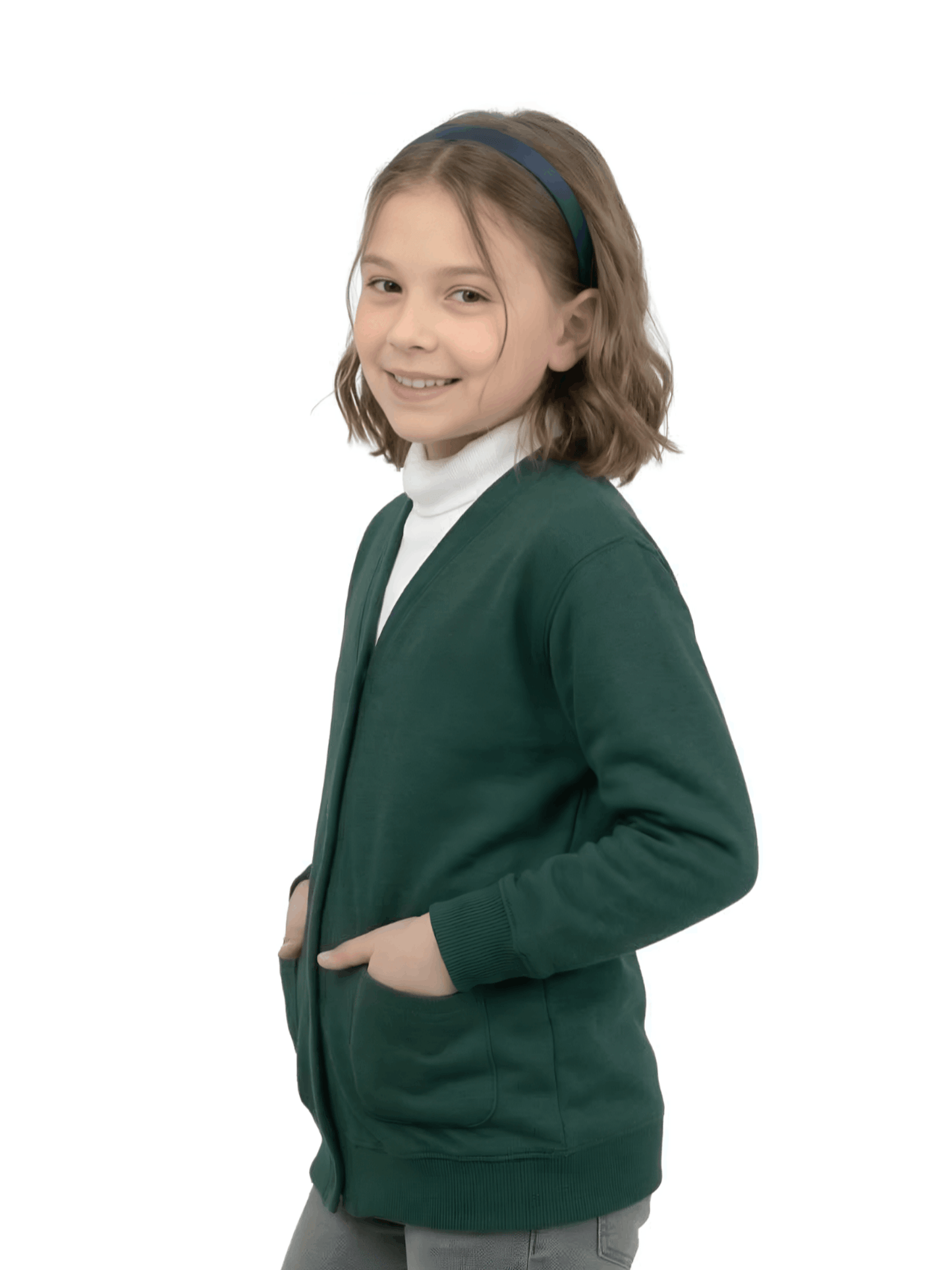 GW CLASSY OUTFIT Girls Button Cardigan Kids School Unifrom Cardigan Fleece Schoolwear Comfortable and Lightweight