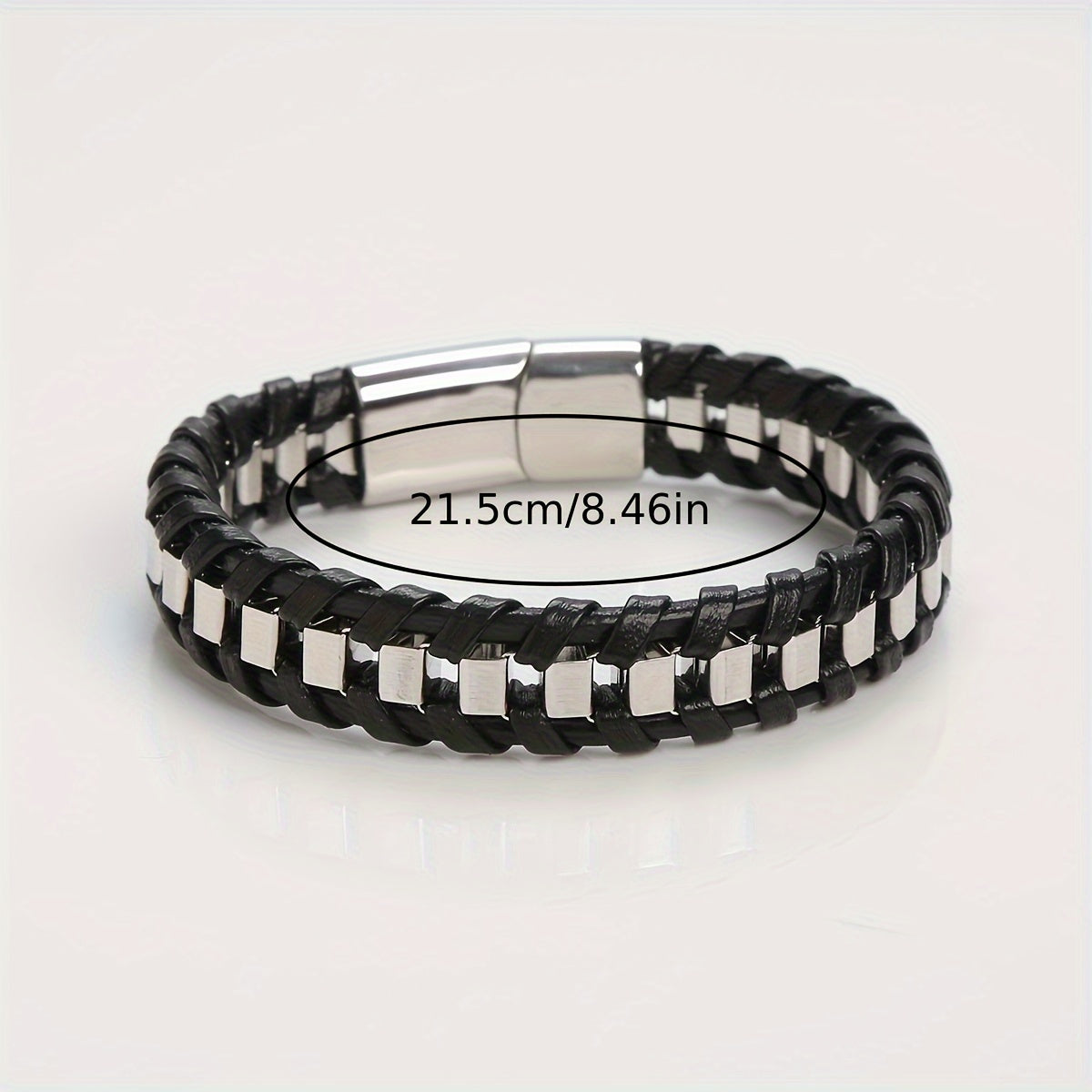 A Leather Braided Bracelet for Men, a Street Motorcycle Fashion Wristband Hand Strap