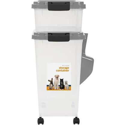 Prime Paws 3-Piece Pet Food Storage Container – Airtight Pet Food Container with Plastic Measuring Scoop, Dry Food Dispenser, for Pets, Dogs, Cats, and Animals