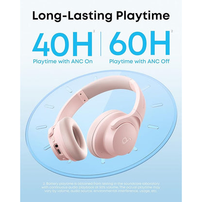 soundcore by Anker Q20i Hybrid Active Noise Cancelling Foldable Headphones, Wireless Over-Ear Bluetooth, 40H Long ANC Playtime, Hi-Res Audio, Big Bass, Customize via an App, Transparency Mode (Renewed)
