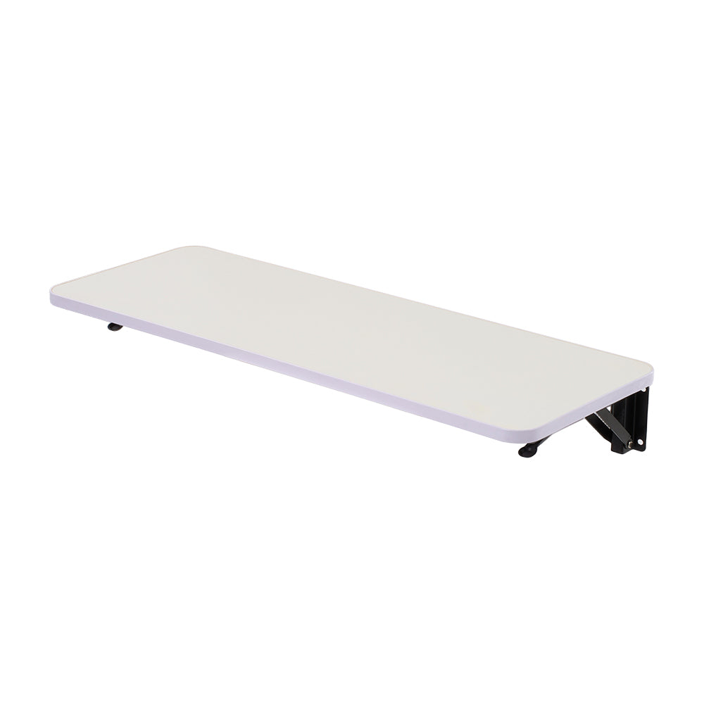 Folding Wall-Mounted Laptop Desk, Space-Saving Study and Reading Table, Metal Iron Frame Design, Durable and Sturdy Wall Desk for Home or Office, Black/White, 52x24cm / 65x24cm / 75x24cm