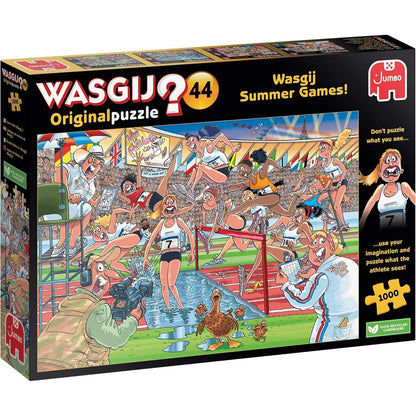 Wasgij Original 44, Summer Games Age 14+! 1000pcs Jigsaw Puzzles for Adults - Fun, Challenging & Brainteasing Adults Jigsaw Puzzle - Uncover the Puzzle - 100% Recycled Cardboard - 1000pcss - Jumbo