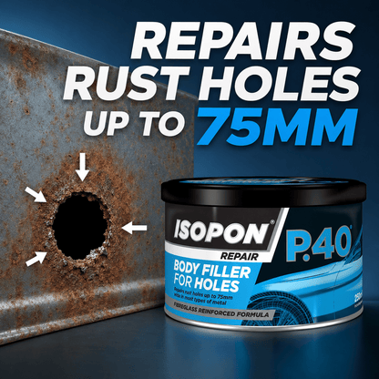 UPOL ISOPON P38 Easy Sand Body Filler Paste 250ml | Two Part Polyester Car Repair Kit for Dents, Scratches, Holes | Paintable Smooth Finish | Metal & GRP Compatible