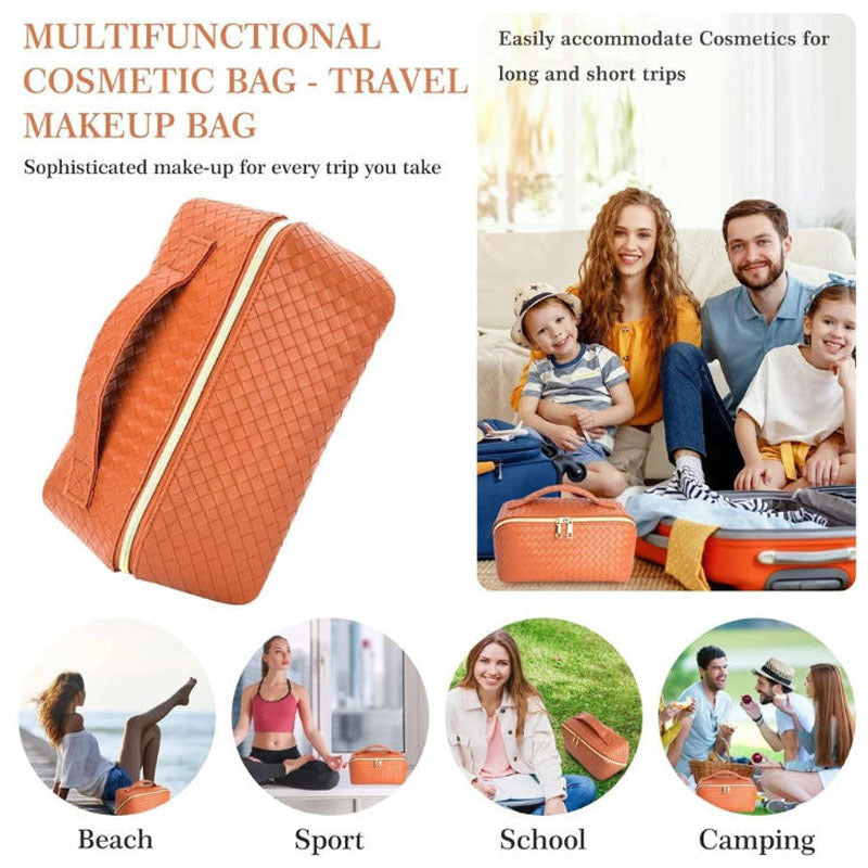 Women'S Large Capacity Travel Makeup Bag, Waterproof Portable Toiletries Storage