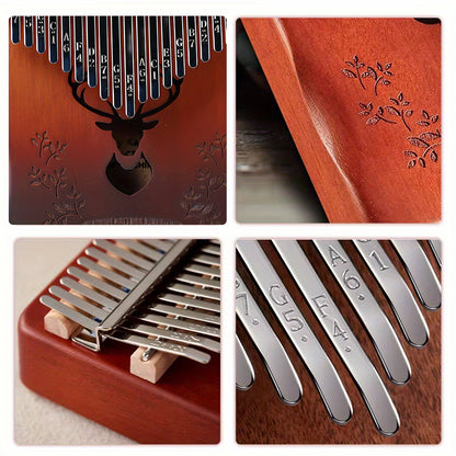 21 Keys Thumb Piano Kalimba set with Tuning Hammer & Accessories - Elegant Acoustic Musical Instrument for Beginners, Includes Storage Bag, Durable Wooden Construction, Perfect Holiday Gift, Musical Instruments