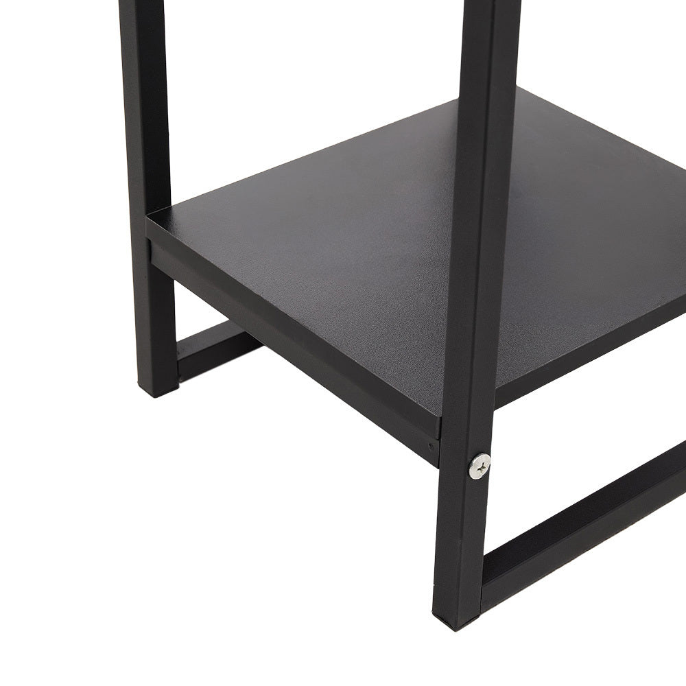 1 Pack, 2-Tier Versatile Metal Plant Stand - Space-Saving Indoor/Outdoor Multi-Layer Potted Plant Rack - Ideal Home Decoration Organizer for Living Room, Balcony, and Bedroom with Sturdy Construction and Easy Assembly - Black/White