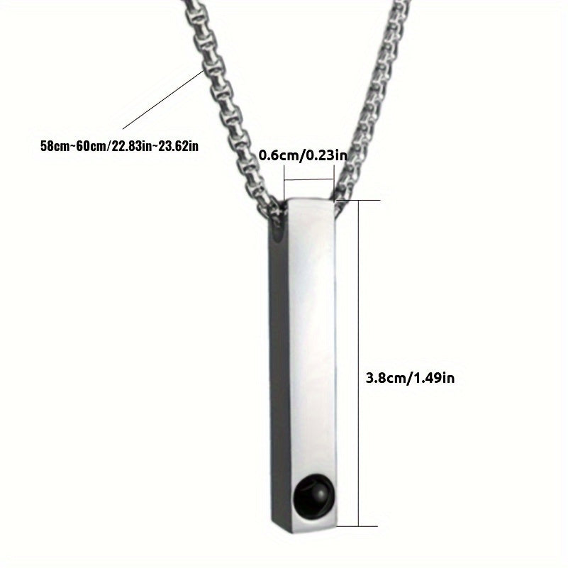 Custom Photo Projection Stainless Steel Necklace, Personalized Fashionable Long Pendant Necklace, The Best Gift for Loved Ones, Pets, Family, and Friends