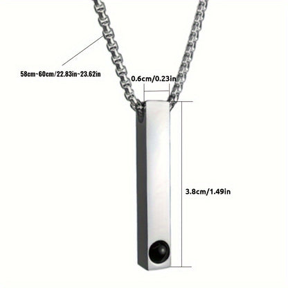 Custom Photo Projection Stainless Steel Necklace, Personalized Fashionable Long Pendant Necklace, The Best Gift for Loved Ones, Pets, Family, and Friends