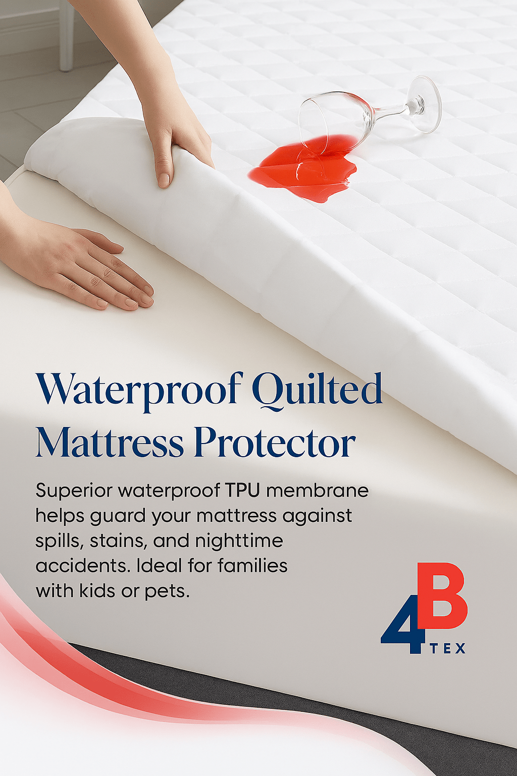 4B Extra Deep Quilted Mattress Protector – 30cm Fitted Bed Cover, 5 Sizes (Single, 4FT, Double, King, Super King)
