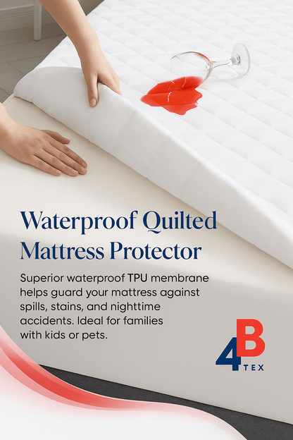 4B Extra Deep Quilted Mattress Protector – 30cm Fitted Bed Cover, 5 Sizes (Single, 4FT, Double, King, Super King)