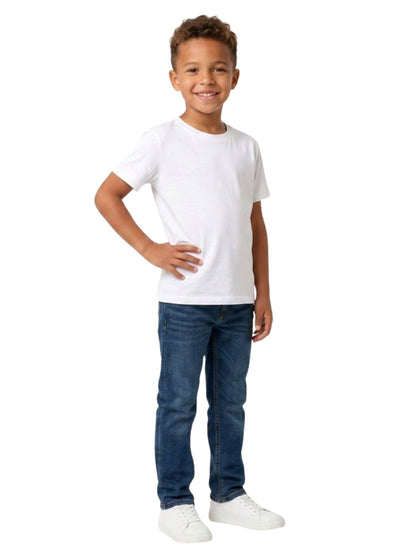 5 Pack Kids White T-Shirt Ages 5-13 Years - Soft Kids Cotton Blend T-Shirt - Stretch Kids Tops for any Occasion - Durable Comfort Fit Kids Clothes Boys & Kids Clothes Girls - Kids Tees Local UK Shipping