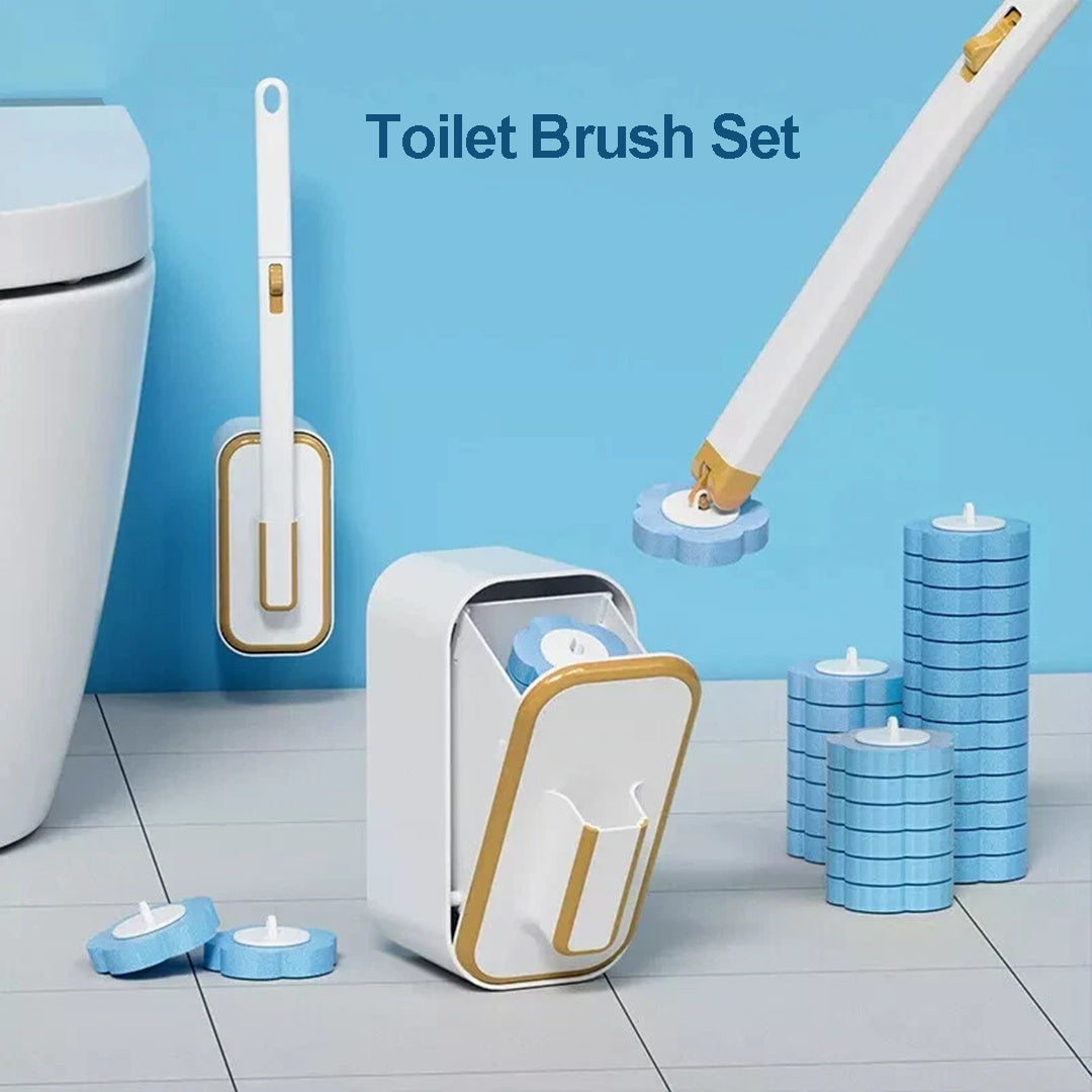 Toilet Brush Set, Toilet Brush and Holder with 32 Brush Heads, for Bathtub, Sink, Bathroom, Bathroom Glass Door, Outdoor Tools, Fish Tank, Pet Supplies