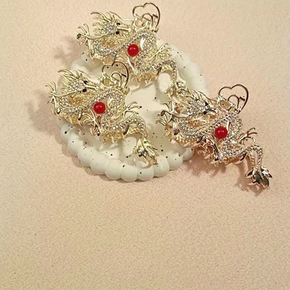 1pc Fashionable Light Luxury Metal Rhinestone-Encrusted Dragon-Shaped Hair Claw Clip for Women, Versatile and Elegant Shark Clip for Everyday Updos on the Back of the Head, Hair Accessory, Mother's Day, Valentine's Day, New Year Holiday Gift