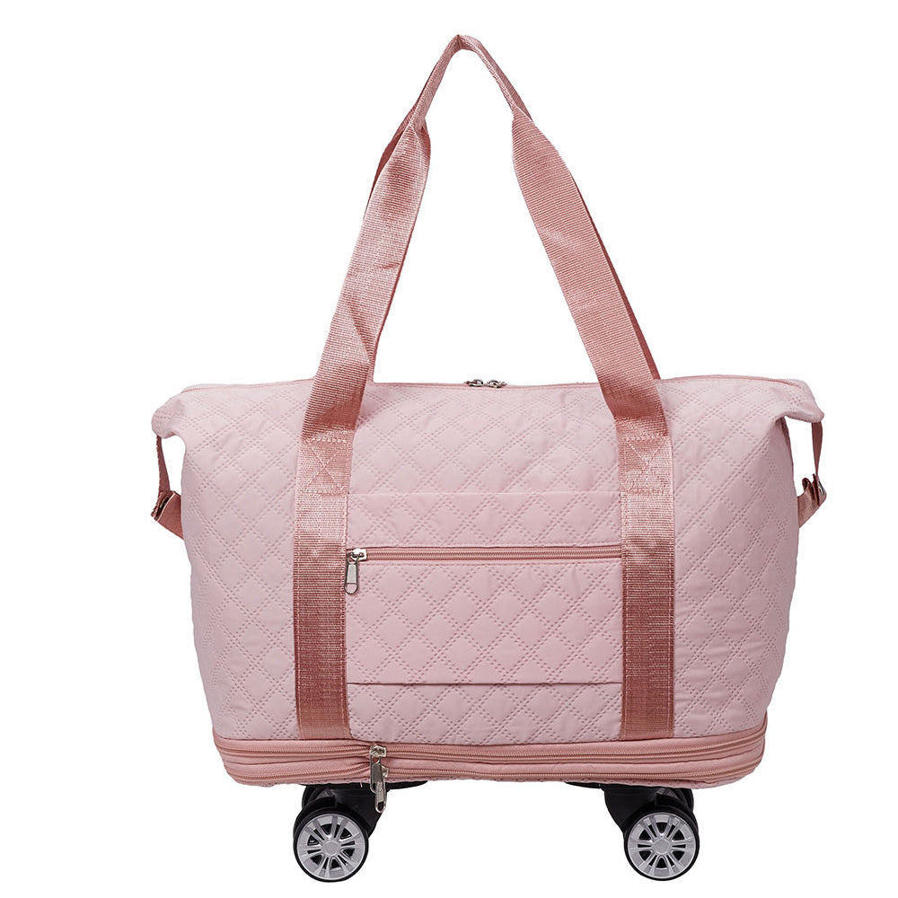 Travel Bag, Multifunctional Luggage Bag, Expandable Luggage Suitcase, Carry on Bag, Rolling Duffle Bag with Detachable Wheels, Travel Essentials Bag, Large Capacity with Zipper Closure, Ideal for Fitness, Yoga, and Everyday