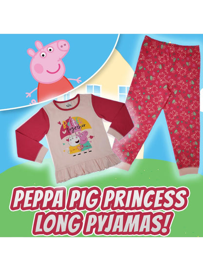 Peppa 100% Cotton Long Pyjama Set 18m-7yr, Stocking filler xmas gift