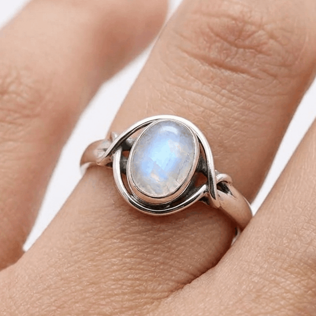 925 Sterling Silver Natural Gemstone Designer Ring~ Natural Gemstone Ring ~ Amethyst, Labradorite, Rainbow Moonstone, Carnelian, Malachite, Gift For Birthday