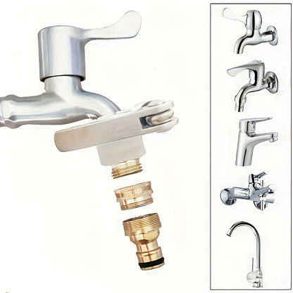 3-in-1 Brass Faucet Adapter Set - Garden Quick Connect Hose Fittings, Multi-functional Hose Converter Kit, Universal Hose Fixtures, Garden Irrigation Hose Accessories