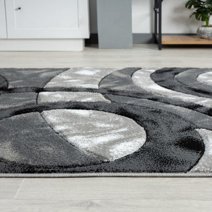 1pc Shaggy Rug – Retro Circle Pattern Dense-Pile Design – Super Soft, Non-Shed, Durable – Ideal for Bedroom, Living Room, Kitchen & Indoor Flooring